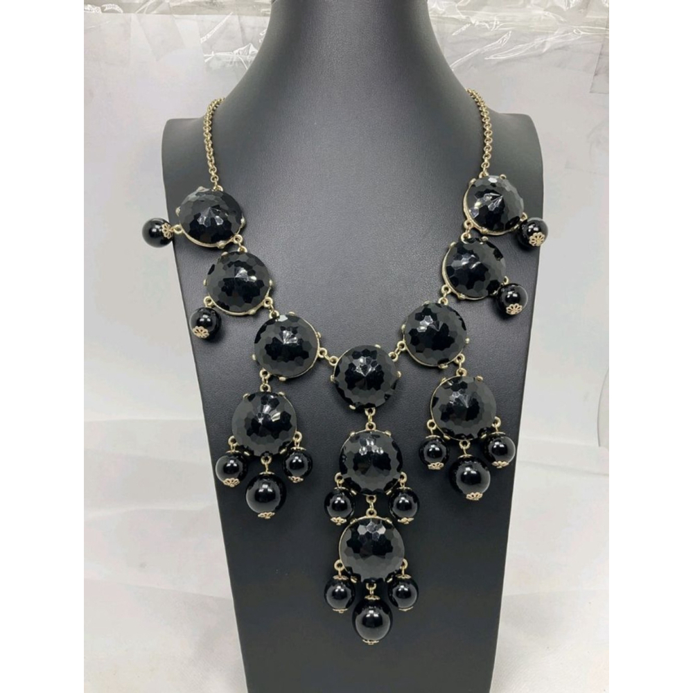 J.Crew Black Stone Bib Statement Necklace | NWOT | 23"